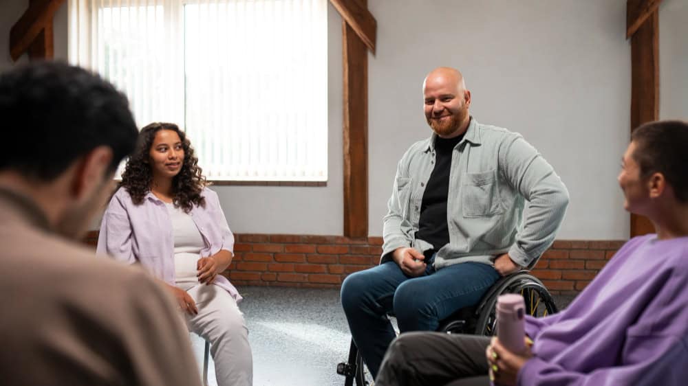 People participating in a support group as part of an outpatient drug rehab program in Massachusetts at Brook Recovery Centers.