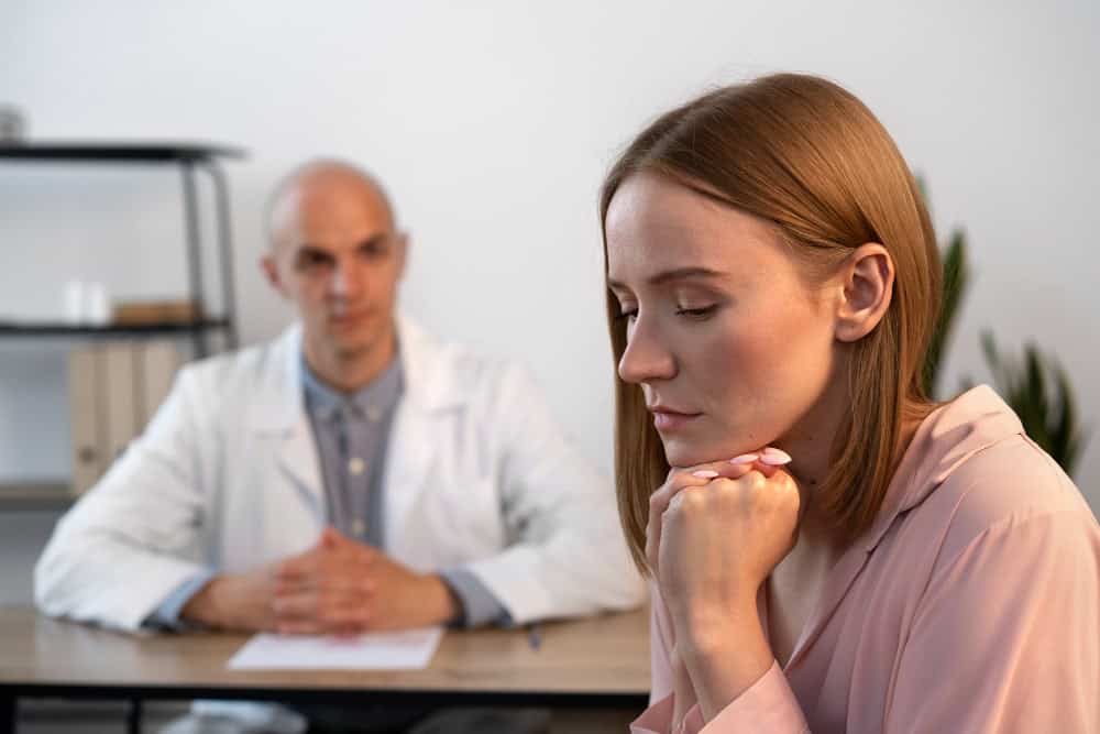 Woman participating in therapy during co-occurring ADHD treatment in Massachusetts.